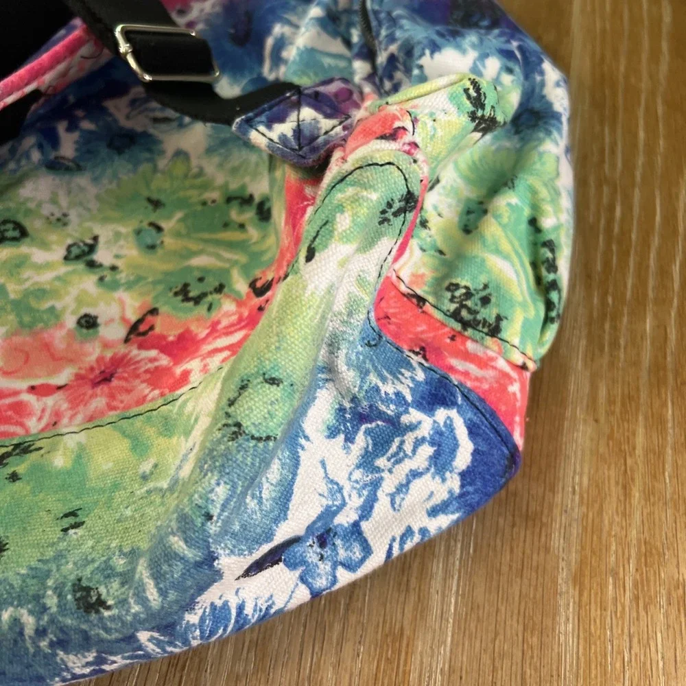 Victoria Secret PINK~Super Cute Multi-Color Floral print Backpack Tie Dye‎